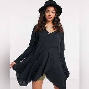 Free People Black Long Sleeve Top